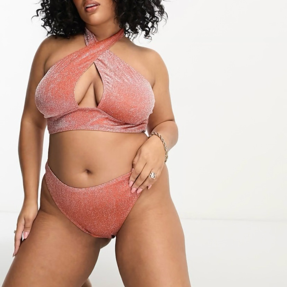 ASOS Shimmering Pink Bikini TOP